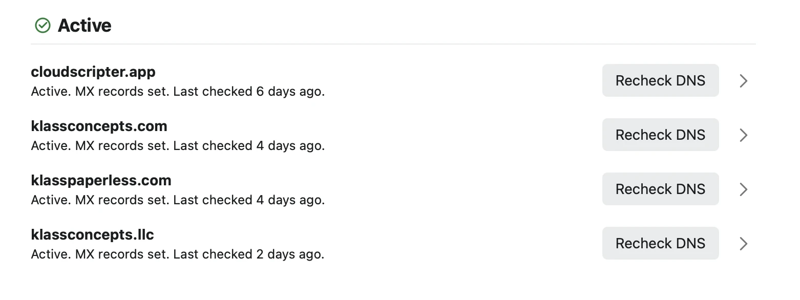 Email Domains